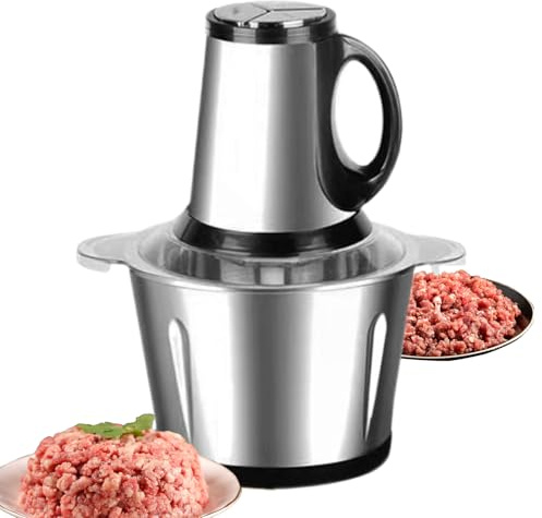 Nbbwwu Tritatore Di Verdure Elettrico,Tritatore Di Alimenti In Acciaio Inossidabile | Tritacarne Con Grande Capacità - per Cucina Cibo per Bambini Insalata Carne Verdura Pollo Manzo Aglio Cottura