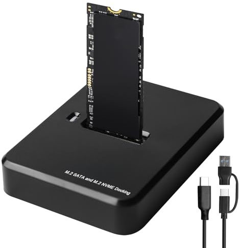 Estación de acoplamiento para discos duros, M.2 NVME y SATA, estación de acoplamiento de protocolo dual para SSD 2230 2242 2260 2280 SSD USB 3.1 Gen2 para M-Key|B+M Key, compatible con Windows/Mac OS