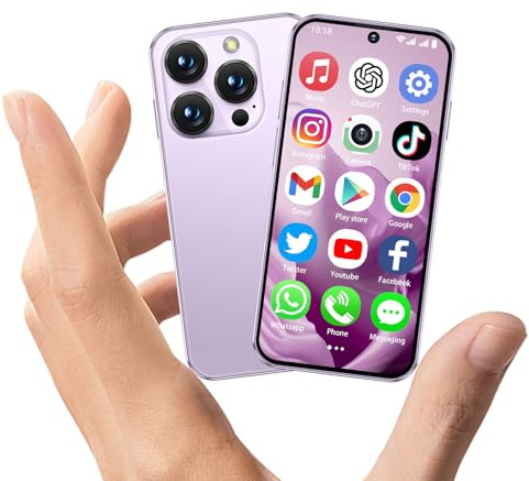 CoolBuBu Mini teléfono, mini smartphone para niños, cámara dual, identificación facial, GPS (rosa-3)