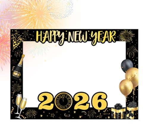 Fotobox Requisiten Silvester Schwarz Gold Handgehaltener Fotorahmen