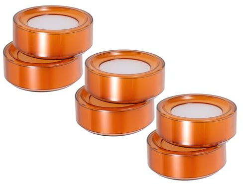 SHINEOFI Umidificatore per Dita 6 Spugne Sostituibili in Plastica Trasparente Arancione, Tazza Umidificante Antiscivolo per Contare Soldi e Fatture, Accessorio Ufficio per Gestione