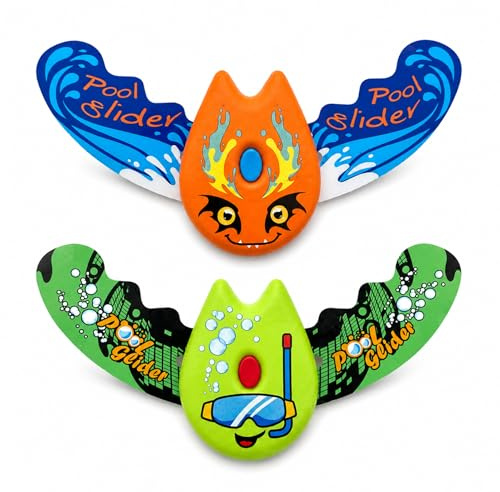 GoTilo Unterwasser Glider Tauchspielzeug Kinder, 2er Set Pool Spielzeug, Unterwasser Gleiter Fisch für Schwimmbad, Meer & Sommer Poolparty, Wasserspielzeug für Jungen und Mädchen