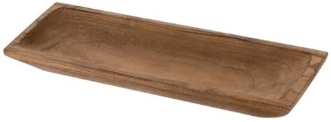 NONDK Cuenco de Madera: Cuenco Grande y Alargado de Madera para Amasar, Ideal para la Mesa de Centro del Salón o la Entrada.