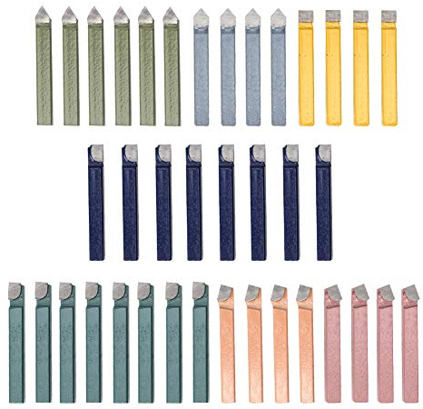 Odorkle Juego de Herramientas de Torneado de Carburo Cuerpo de Acero con Puntas de Carburo C6 Herramientas de Corte de Torno de Metal 38 Piezas 1 4 Pulgadas o 5 16 Pulgadas para Tornear Roscado