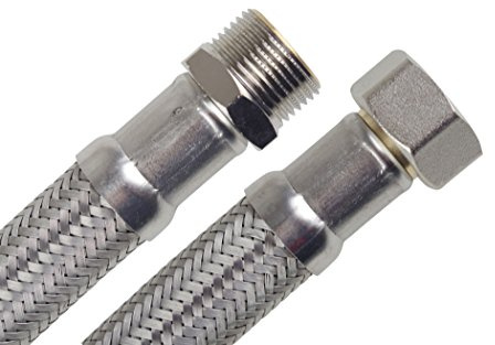 SFX® Flexschlauch 100cm DN19-3/4 Zoll ÜM x 3/4 Zoll AG -Edelstahl Umflechtung Trinkwasser Panzerschlauch 1000mm