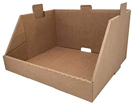 Cajeando - Pack de 20 Cajas de Cartón Expositor Apilable 43,7 x 38,5 x 24,5 cm Canal Simple y Color Marrón Almacenaje y Embalaje Estantería Cocina o Baño Fabricadas en España