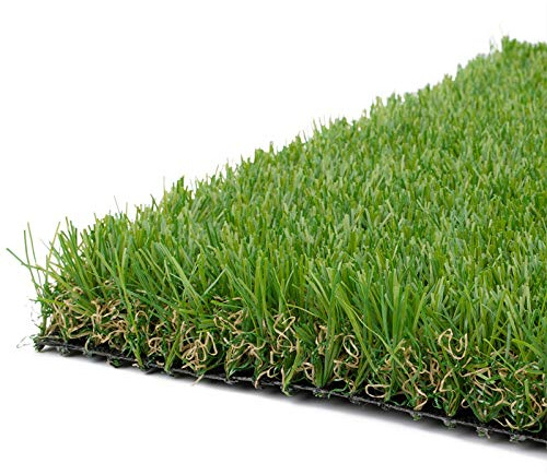 GL Premium Tapis de gazon synthétique réaliste et épais - Hauteur des poils de 35 mm - Tapis d'extérieur pour chiens et animaux domestiques - Envers en caoutchouc avec trous de drainage