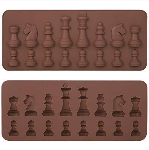 Silikon Schokoladenform, DIY Wiederverwendbare Candy Cake Topper Dekoration Schokoladenform Riegel Schach zerlegen Formen Tabletts Süßigkeiten Herstellung von Zubehör für Pra
