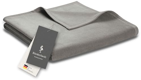 biederlack® Kuscheldecke Cotton Uni - Graphit, Sofadecke in 150x200 cm | Made in Germany, Wohndecke aus Baumwolle und Polyacryl, einfarbige Couchdecke, wärmende Decke, OEKO-TEX Made in Green