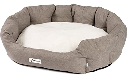 JAMAXX Hunde-Körbchen Bequem Weich, Wendekissen Waschbar Hundekorb Hundebett mit Komfort-Polsterung PDB2089 (L) 90x75, beige