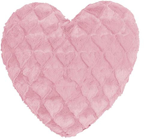 Magma Kissen Fluffy Hearts | ca. 40 x 35cm | Plüsch Kissen in Herzform | sehr flauschig und kuschelig | waschbar Herz | rosa