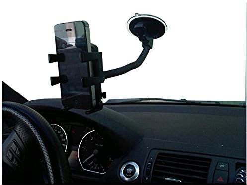 Soporte Universal BSL con Flexo para Smartphone | Bracket SPFL-1 | para instalación en Cristal del vehículo | 4” a 6.5”.