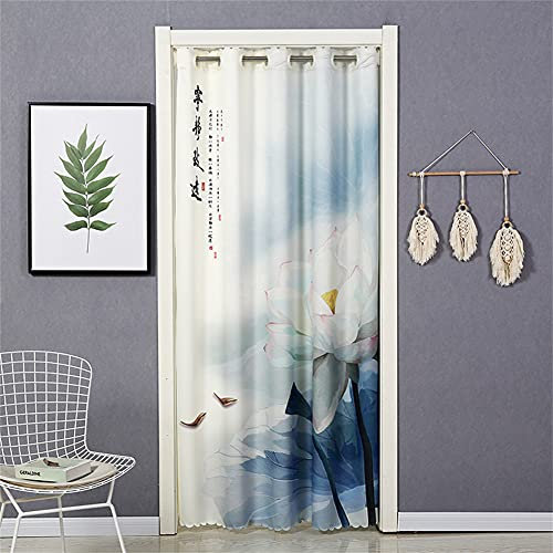 Hiyfe Türvorhang, Verdunkelungsvorhang, für Innenhaus, für Fenster und Türen, wärmeisolierend, Vorhang für Haus und Dekoration, mit Teleskopstange, 120 x 190 cm