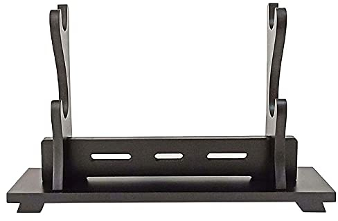 Songying Schwertständer Katana Ständer Holz Schwert Katana Wandhalterung Halter, Gladiator Schwert Wanddisplay Kreuzritter Schwert Ständer Messerständer Katana Ständer Waffenhalter Schwarz (2-lagig)