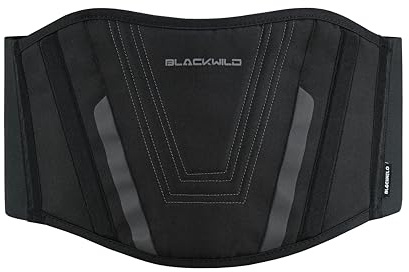 BLACKWILD Njurbälte motorcykel för män och kvinnor | effektiv stabilisering, ländryggsstöd, njurvärmare | grundsvart, svart, S = 80/90 cm Bauchumfang