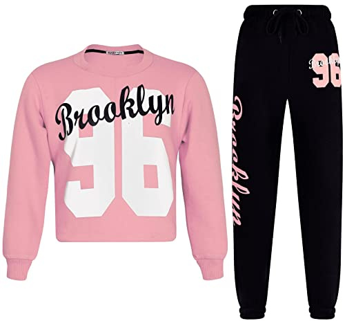A2Z 4 Kids Girls Crop Sweatshirt Tracksuit - T.S 315 Baby Pink 7-8