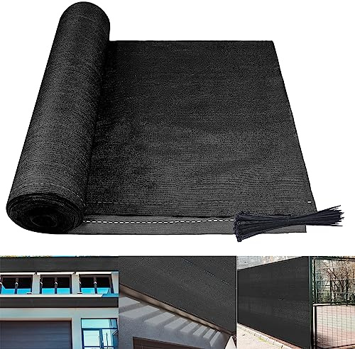 YRHome Pare-Vue en polyéthylène Haute densité - 150 cm - Filet d'ombrage 150 g/m² - Protection Solaire - Coupe-Vent - Tissu d'ombre avec Serre-câbles pour clôture, Balcon (1,5 x 10 m, Anthracite)