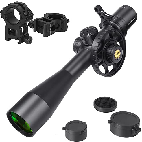 WestHunter Optics WHT 6-24X44 SFIR FFP Compact Scope, 1/10 Mil First Focal Plane Red Illumination Etched Glass Reticle, 30mm Tube Tactical Precision Scope Sight, with Picatinny Rings