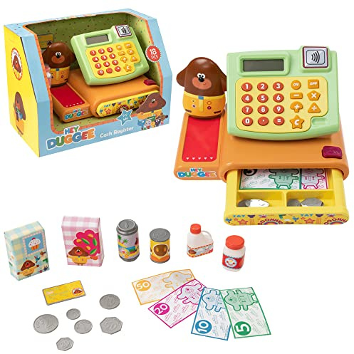 Caja registradora Hey Duggee | Tienda de Juegos de rol con Dinero y Accesorios | Juguetes de Caja registradora para niños | A Partir de 3 años