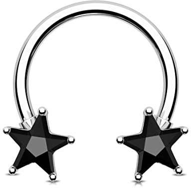 Jewseen Hufeisen Ohrringe Knorpel Reifen 16G Stern Septum Ring Edelstahl Nase Reifen Helix Ohrring Conch Piercing Schmuck für Frauen Männer
