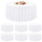 YMHPRIDE Lot de 6 nappes Rondes en Polyester Blanc 305 cm - Nappe Circulaire résistante aux Taches et Lavable - pour Mariage, fêtes, Banquet, Table de Buffet, Vacances, décoration de Table de dîner