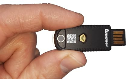authenton#1 CTAP 2.1, Made in Germany! USB-A+NFC, FIDO2-Sicherheitsschlüssel (Enterprise+Consumer), Militärzertifizierter Authentikator. Passend für USB-A und alle NFC unterstützte Mobilgeräte