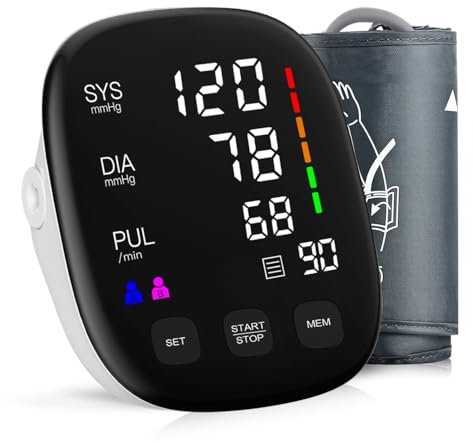 Blood Pressure Monitors, Automatic Upper Arm Blood Pressure Monitors for Home Use with Large Digital LED Display, Adjustable Blood Pressure Cuff 22-42CM, BP Monitor with USB Cable, 2 Users *199 Memory