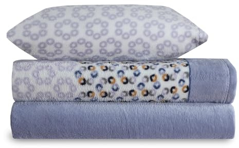 Paula Home Juego Sábanas Coralina 3 Piezas Invierno, Polar Franela Térmica 240Gr/M² Incluye Bajera Ajustable +30cm, Encimera y Funda Almohada. (Azul 150x190/200+30cm para Cama de 150)