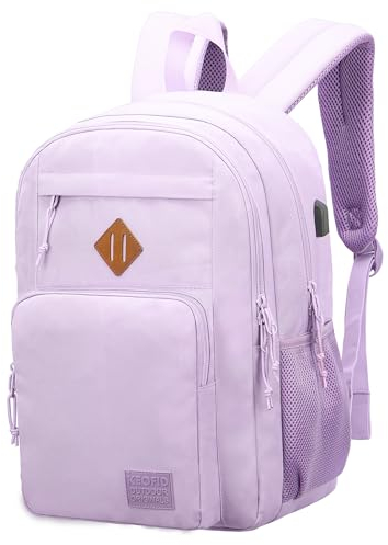 KEOFID Laptop Rucksack für Herren Damen, Großer Schulrucksack für Jungen, Mädchen und Teenager, Anti-Diebstahl Computer Rucksack, 15,6 Zoll Laptop, Handgepäck Rucksack(Lila)