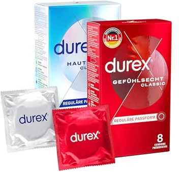 Durex Ausprobier-Set mit Gefühlsecht Classic Kondomen 8 Stück und Hautnah Kondomen 8 Stück