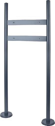 MeLiTec Edelstahl Briefkastenständer PBS3, Passend für alle MeLiTec Briefkastenmodelle, Höhe 112 cm, Breite 49 cm, anthrazit