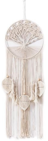 Atrapasueños bohemio para colgar, colgante de pared, árbol de la vida, atrapasueños con borla, algodón macramé, decoración de pared para meditación, dormitorio, salón, boda, decoración del hogar