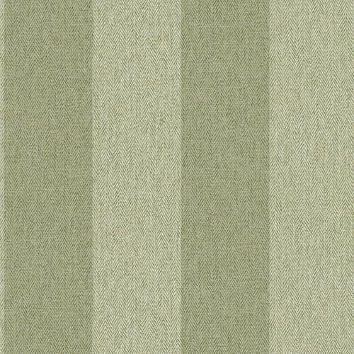 Harris Tweed Striped Green Wallpaper - Herringbone Delicate Fabric Effect - Luxury Textured Stylish Feature Wall