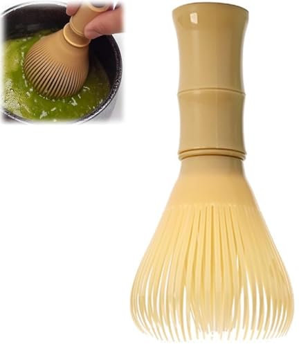 Batidor de matcha, agitador de matcha de resina de polipropileno, tradicional hecho a mano japonés, mezclador de té matcha, accesorio de herramienta de mezcla para preparación de té (amarillo)