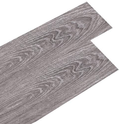 INMOZATA 36Pcs Self Adhesive Vinyl Flooring Planks Floorboard Planks Wood Effect Peel and Stick Tile Waterproof Floor Stickers for Kitchen Bathroom Home Floor Tile (Grayish Brown)