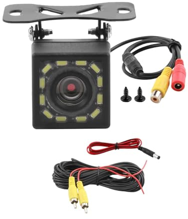 HD 1080P Reversing Camera with 6M Video Cable 170° Wide Angle 12 LED Night Vision IP67 Waterproof Suitable for Trucks SUVs Cars Vans RVs and Trucks to Ensure Reversing and Parking Safety