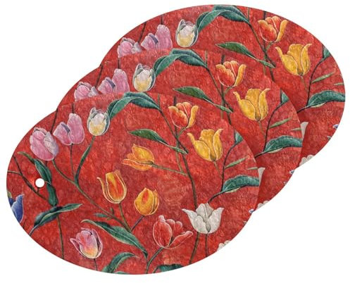 Esponjas absorbentes de pintura al óleo rojas para platos, esponjas de limpieza decorativas antiarañazos para uso doméstico, artículos esenciales para el hogar (3 unidades)
