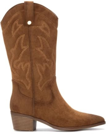 XTI - Bottes de cowboy Femme Camel - Chaussures confortables et polyvalentes - Mode décontractée - Modèle 14430802 (Taille41)