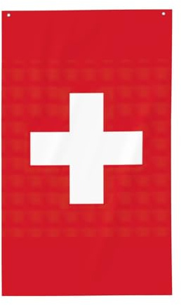 Bandera decorativa de jardín con estampado de bandera suiza, poliéster, impresión viva, lista para vacaciones y fiestas