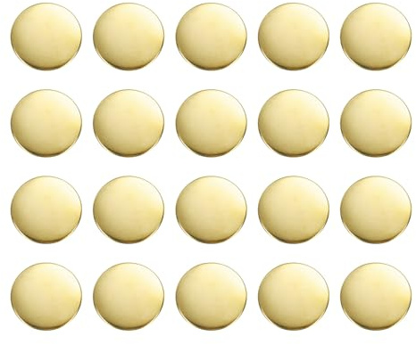 QUARKZMAN 20 runda metallknappar 20 mm mässingssömningsknappar för kavajkostymer, kläddekoration, gör-det-själv-tillbehör, guld