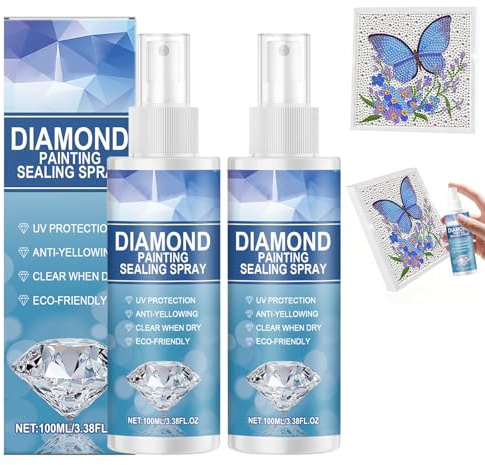 2 Pezzi 100ml Spray Colla Per Diamond Painting Forte Adesione Duratura Ditta Trasparente Senza Residui Mantiene Una Brillantezza Scintillante Adatta Per La Pittura Con Diamanti Lavori E Artigianato