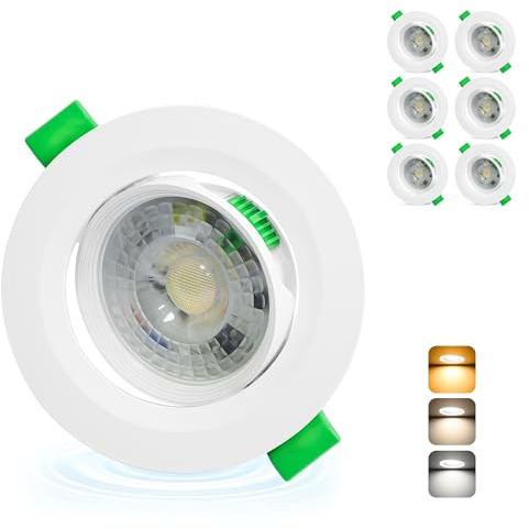 Aulaiyi LED Einbaustrahler 230V 68-80mm Lochmaß 5W IP44 LED Spot 6er Set