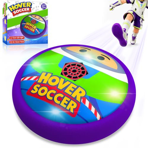 PandaHome Juguetes Light Year para Niños, Balón Fútbol Flotante con Luces LED, Espuma Borde, Juegos de Interior Pelota Futbol, Football Regalo Niño Niña 3-12 Años