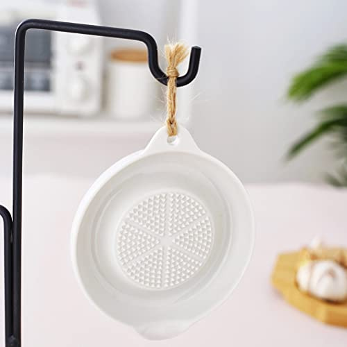 Hyuduo Plato Rallador de Porcelana, Rallador de Jengibre de Cerámica Ergonómico para Ajo, Cebolla, Queso, Cocina Esencial (abrasador)