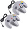 miadore 2x N64 USB Retro 64-Bit Controller Wired PC Gamepad Klassischen Joypad Joystick Für MAC Windows Linux Raspberry Pi 3 (Grau)