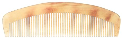 Frcolor Pettine per Capelli in Corno di Bue Naturale Anti-statico Pettine Portatile Senza Manico prevenire la Perdita di Capelli per Donna Uomo (17 cm)