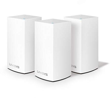 Linksys Velop Dual Band Intelligent Mesh WiFi System Ultra-Fast and Full-Strength Mesh Wi-Fi, Handles 50+ Devices, MU-MIMO Technology - White (AC1200)