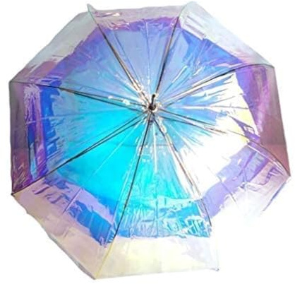 Goodforgoods Magischer Regenschirm, wechselt die Farbe mit Licht, mehrfarbig, Regenbogen, silberfarben, lang, automatisch, winddicht, für Damen, Herren, Geschenk, Durchmesser 105 cm, groß