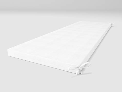 ALOHA Bankauflage Bankkissen, Weiß, 120x40x4cm, 1 Stück