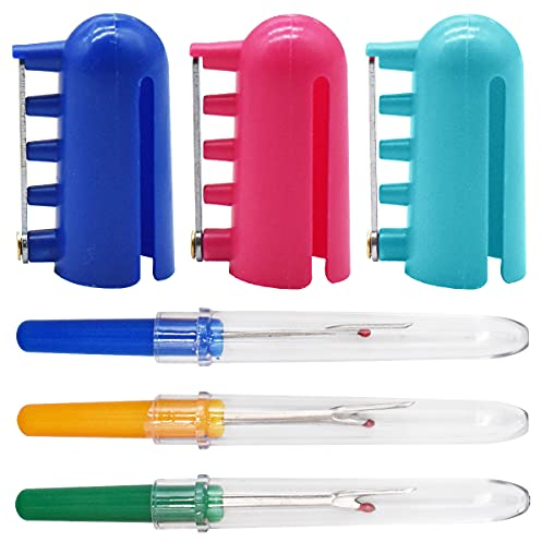 NC 3 Stück Fingerhut Fingerring Stricken 3 Stück Nahttrenner Fingerhut Werkzeug Stricken Stricken Fingerhut Garn Federführungen Kunststoff Geflochtene Knuckle Stricknadel Fingerhut Nähzubehör